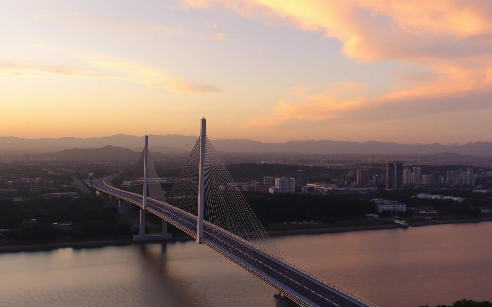Vista aérea de Joinville ao entardecer